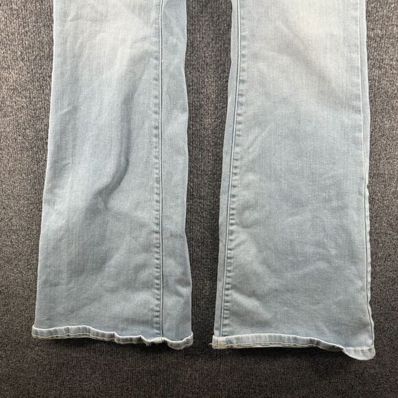We the Free People Jeans Womens 31 Light Blue Flare High Rise Boho 70s Gypsy 90s - Picture 4 of 11